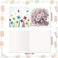 thumbnail image 2 of 8 pcs Diamond Art Painted Greeting Card, Pretty Flower 5D DIY Special Shape Diamond Card Creative Gift, Christmas Thanksgiving Greeting Card Congratulation, 2 of 7