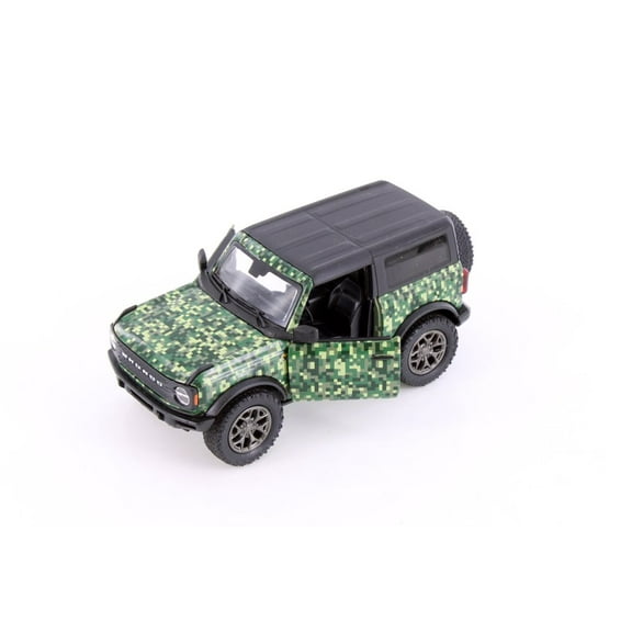 2022 Ford Bronco Camo Edition Hardtop, Green - Kinsmart 5445DB - 1/34 Scale Diecast Model CarDiecast Metal with Plastic Parts