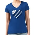thumbnail image 4 of Women's G-III 4Her by Carl Banks  Royal Toronto Blue Jays Heart V-Neck Fitted T-Shirt, 4 of 5