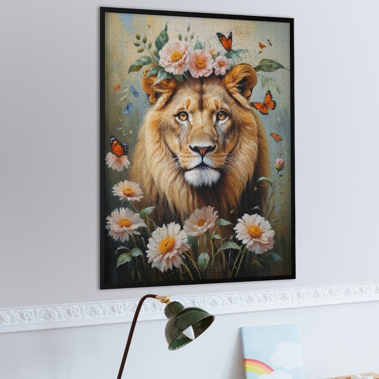 Funny Lion Jigsaw Puzzles for Adults 1000 Piece Jigsaw Puzzles for Adults Challenging Game Woodland Animal Puzzles, Wooden
