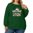thumbnail image 2 of Women's Plus Size Christmas 2026 New Year Printed Sweatshirt, Long Sleeve Casual Pullover Top, WELCOME Graphic Fashion Hoodie,Green,L, 2 of 5
