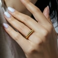 thumbnail image 4 of Gold Plated 925 Sterling Silver Croissant Design Ring Band Jewelry Female Male Unisex Size 8, 4 of 4