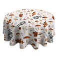 thumbnail image 4 of Fall Mushrooms Leaves Pattern Round Tablecloth 60" X 60",Wrinkle Wipeable Table Cloth for Kitchen Dining Room Picnic Patio Party, 4 of 6