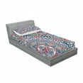 thumbnail image 3 of Vintage Bedding Set with Sheet & Covers, Abstract Graphic Ornamental Hand Drawn Artwork with Circular Floral Motifs, Printed Bedroom Decor 2 Shams, 4 Sizes, Multicolor, by Ambesonne, 3 of 3