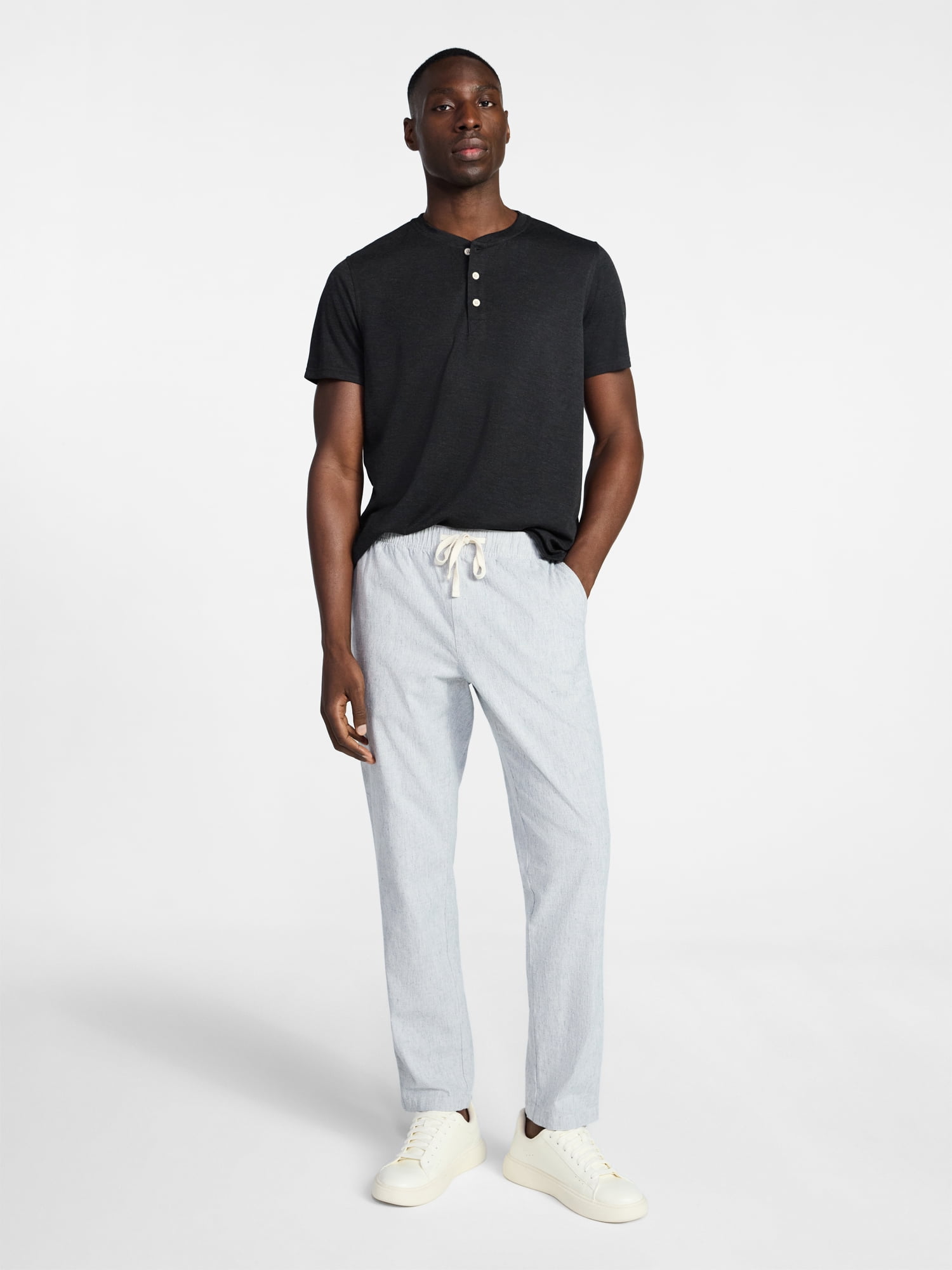 George Men's & Big Men's Relaxed Fit Knit Cloth Henley Shirt with Short Sleeves, Sizes XS-5XL