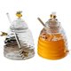 thumbnail image 3 of Clear Honeys Glass Bottle - Sealed Beehive-Shaped Honey Jar with Honeycomb Pattern, Kitchen Supplies, Lids Included, 3 of 5