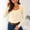 Beige, variant on Womens Long Sleeve Sweater Square Neck Tops Slim Fit Ribbed Knit Pullover Solid Color Casual Fashion Ribbed Tops