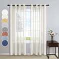 thumbnail image 2 of Beige Curtains 84 Inches Long for Bedroom Decor 2 Panels Set Grommet Natural Light Filtering Lightweight Neutral Semi Sheer Linen Look Curtain for Living Room Dining Sand Beach 52x84 Inch Length Cream, 2 of 4
