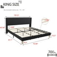 thumbnail image 3 of AUFANK King Bed Frame Upholstered Platform with Wooden Slats, Noise-Free, Black, 3 of 6