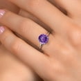 thumbnail image 4 of Gem Stone King 14K White Gold Purple Amethyst Solitaire Engagement Ring for Women | 2.10 Cttw | Round 9MM | Gemstone February Birthstone | Size 5, 4 of 6