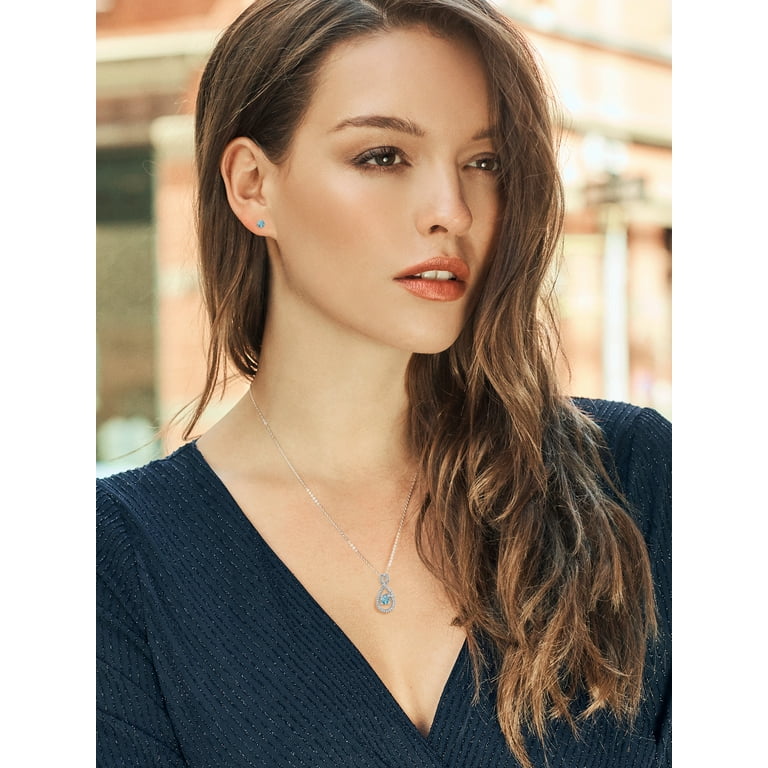 Blue zircon hotsell jewelry set