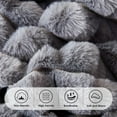 thumbnail image 6 of NAYOROOM 3-Piece Dark Gray Fluffy Striped Duvet Cover King Set,Super Soft Faux Rabbit Fur Winter Warm Fuzzy Comforter Cover, 6 of 11