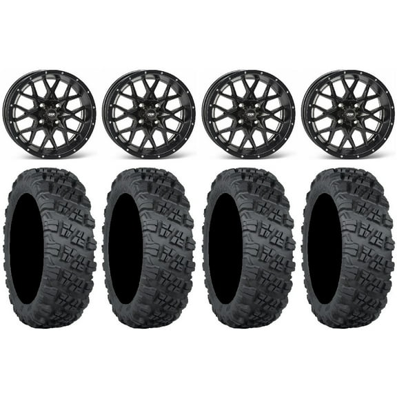 ITP Hurricane 14" Wheels Black 28" Versa Cross V3 Tires Honda Pioneer