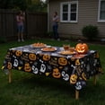 thumbnail image 3 of Halloween Disposable Tablecloth, Spooky Party Table Cover for Holiday Dining, Rectangular Plastic Tablecloth for Halloween Decorations and Events, 1Pack Black, 3 of 4
