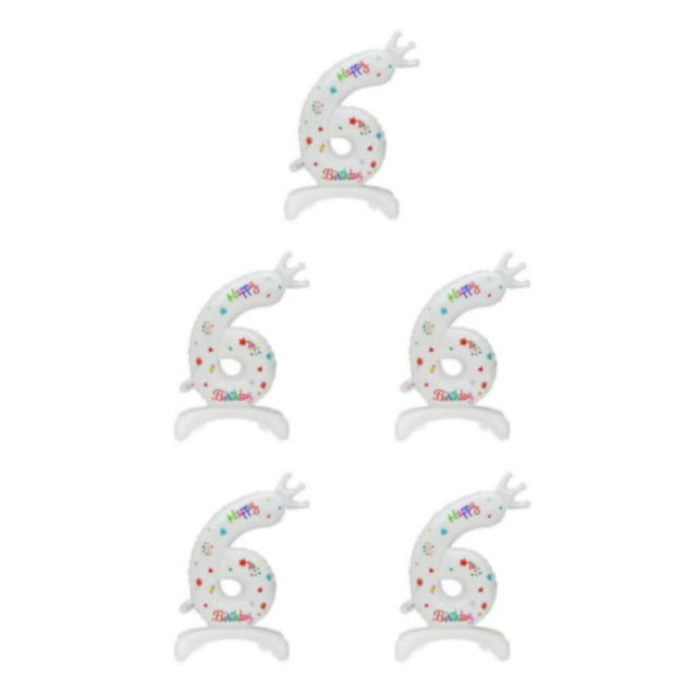 Guardoinrt White Digital Aluminum Film Balloons - Add Touch Of Elegance To Party Multiple Number 6 5Set