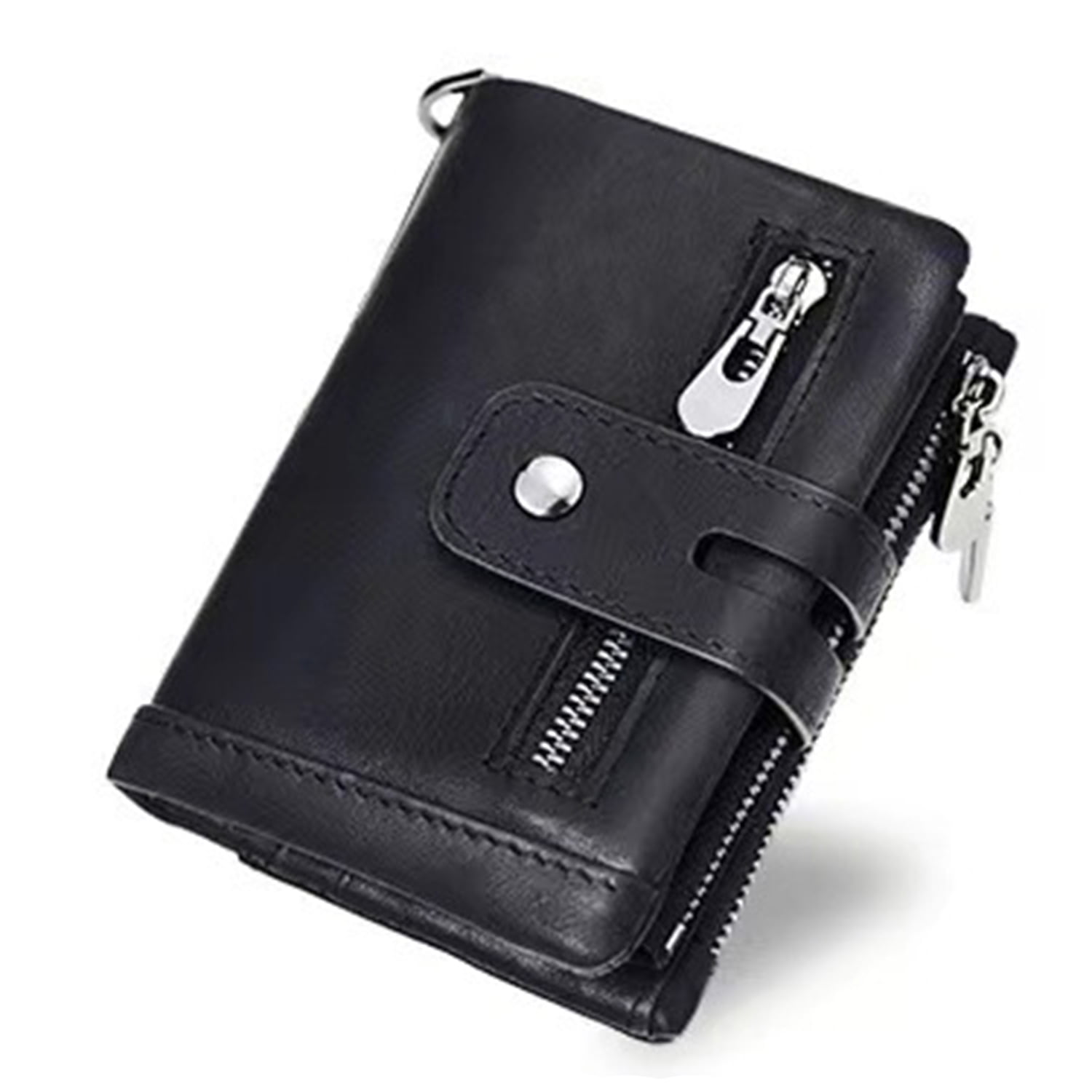 Cool Black Leather Mens Charcoal Key Wallet Coin Purse Front Pocket Wa