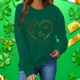 thumbnail image 5 of Craaazy Women's Round Neck St Patrick's T-shirts Long Sleeve Tops, 5 of 7
