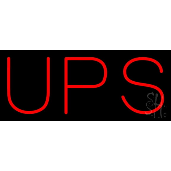 UPS LED Neon Sign 6 x 15 - inches, Black Square Cut Acrylic Backing, with Dimmer - Bright and Premium built indoor LED Neon Sign for Store interior and stroefront