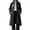 Black, variant on Women's Collared Plaid Wool Blend Jacket, Long Sleeve Button Down Long Coat, Sizes S-2XL
