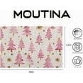 thumbnail image 6 of Christmas Placemats Set of 4, 12x18 Inch Pink Merry Christmas Trees Heat-Resistant Place Mats, Seasonal Winter Table Decors for Farmhouse Kitchen Dining Xmas Holiday Party, 6 of 6