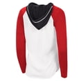 thumbnail image 3 of Women's G-III Sports by Carl Banks White/Heather Red Chicago Blackhawks MVP Raglan Lightweight Hooded T-Shirt, 3 of 3