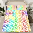 thumbnail image 2 of Manfei Kids Funny Monkey Queen Sheet Sets, Rainbow Gradient Wildlife Flat Sheet, Cute Animal Queen Fitted Sheet, Breathable Home Decor 4-Piece, 2 of 7