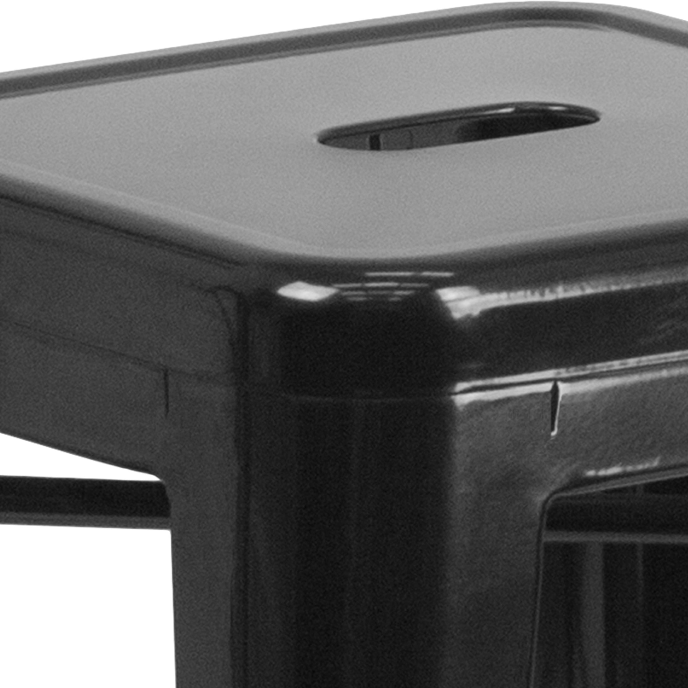 Merrick Lane Indoor-Outdoor Bar Stool, Black