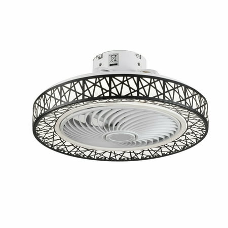 

Oukaning 20 Dimmable Acrylic Ceiling Fans w/Lights LED Flush Mount Ceiling Light w/RC