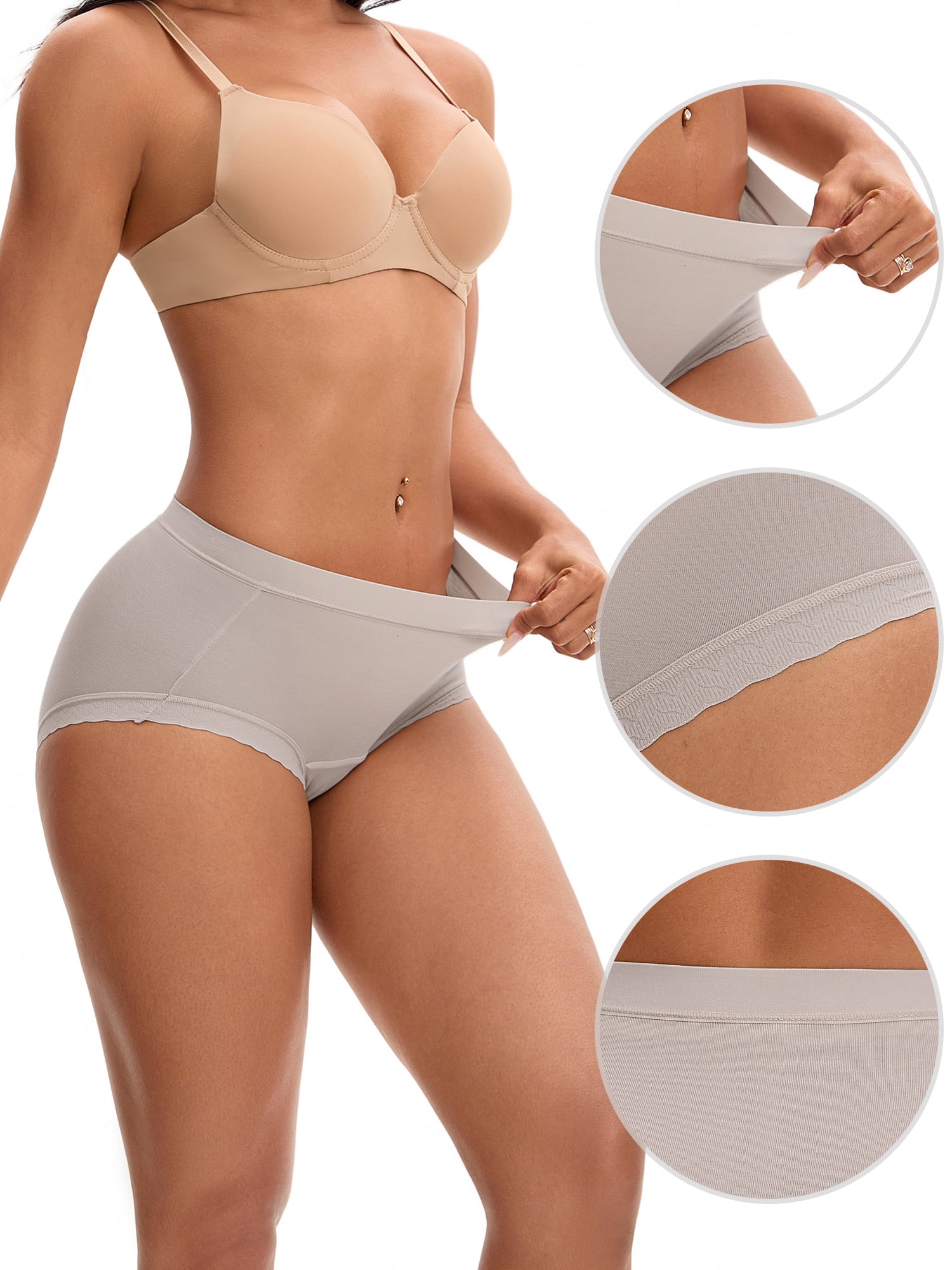 Unique Bargains High Rise Full Coverage Soft Briefs M Light Purple
