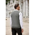 thumbnail image 4 of COOFANDY Men's Sweater Vest V Neck Slim Fit Cable Knitted Sleeveless Pullover Sweater, 4 of 6