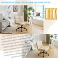 thumbnail image 2 of Sesslife Armless Cross-Legged Office Chair with Caster, Modern Adjustable Swivel Leather Computer Task Chair with Reclining, Comfy Upholstered Home Office Desk Chair for Office Home Bedroom, Beige, 2 of 8