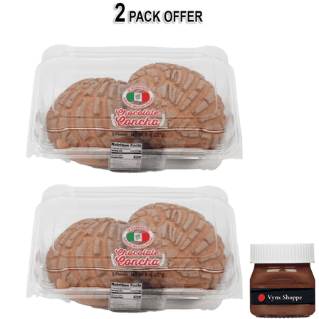 La Banderita Authentic Mexican Pastries Chocolate Baked Conchas 8 oz, 2 Count