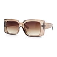 thumbnail image 6 of Womens Retro Mod Rectangle Thick Plastic Luxury Minimalist Plastic Sunglasses Beige - Brown, 6 of 8