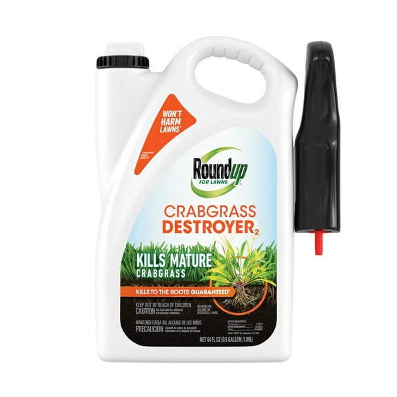 Roundup for Lawns Crabgrass Destroyer2, Tough Weed Killer, Ready-To-Use, 64 oz.