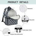 thumbnail image 4 of Blue White Floral Pattern Backpack for School,Cute School Bag,Schoolbag with Adjustable Shoulder Straps & Padded Back,15.25"x11.5"x5.25", 4 of 5