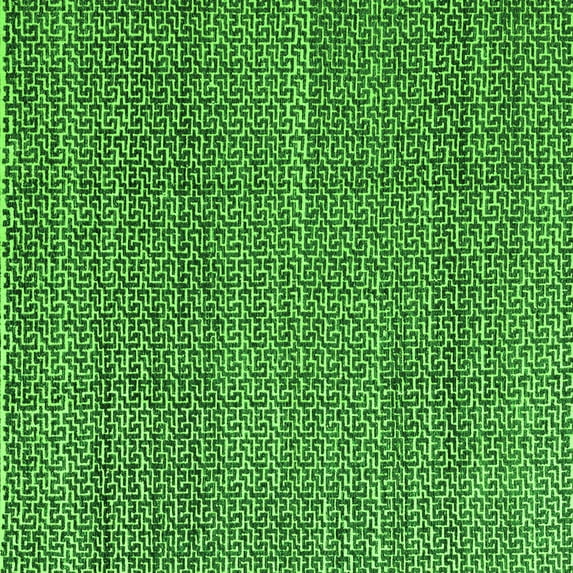 Ahgly Company Indoor Square Abstract Green Modern Area Rugs, 8' Square