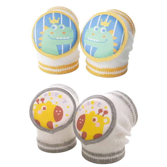 2 pares de rodilleras para bebé para gatear en verano, rodilleras transpirables con almohadillas esponjosas, colisión antideslizante, protegen las rodillas