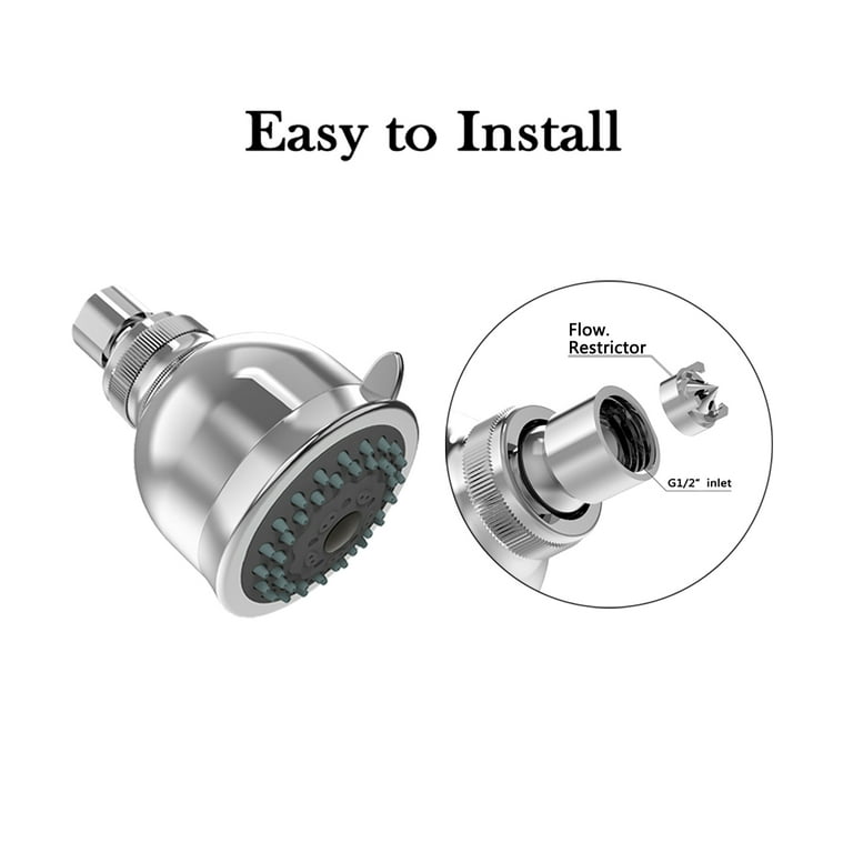 2-Spray Settings 2.92 in. Wall Mount Fixed Adjustable Shower Head in Chrome 2-Spray Settings 2.92 in. Wall Mount Fixed Adjustable Shower Head in Chrome
