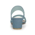 thumbnail image 4 of Women's Dual Straps Mid Chunky Heel Slide Sandals Haze Blue 8.5, 4 of 8