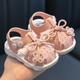 thumbnail image 2 of Herrnalise Infant Baby Girl Boy Sandals Summer Outdoor Beach Shoes Flower Bowknot Anti Slip Newborn Toddler First Walking Shoes For Baby Gifts, 2 of 9