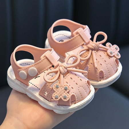 

Dianli Toddler Sandals Toddler Water Shoes Beach Essentials Children s New Baotou Sandals Boy And Girl Baby Baby Non-slip Soft Soles Outside To Wear Toddler Shoes Sandals Pink Toddler Sandals 16