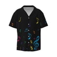 thumbnail image 5 of Daiia Color Musical Notes Men's Linen Shirts Short Sleeve Casual Shirts Button Down Shirt for Men Beach Summer Wedding Shirt-3X-Large, 5 of 6