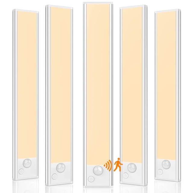 Luces para debajo del armario VerRon recargables, 10 pulgadas, paquete de 5