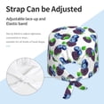 thumbnail image 3 of Scrub Caps Women Men, Blueberries Print Grape Adjustable Working Caps, Turban Hat Cleaning Working Cap with Sweatband, Elastic Bandage Tie Back Nurse Cap, 3 of 5