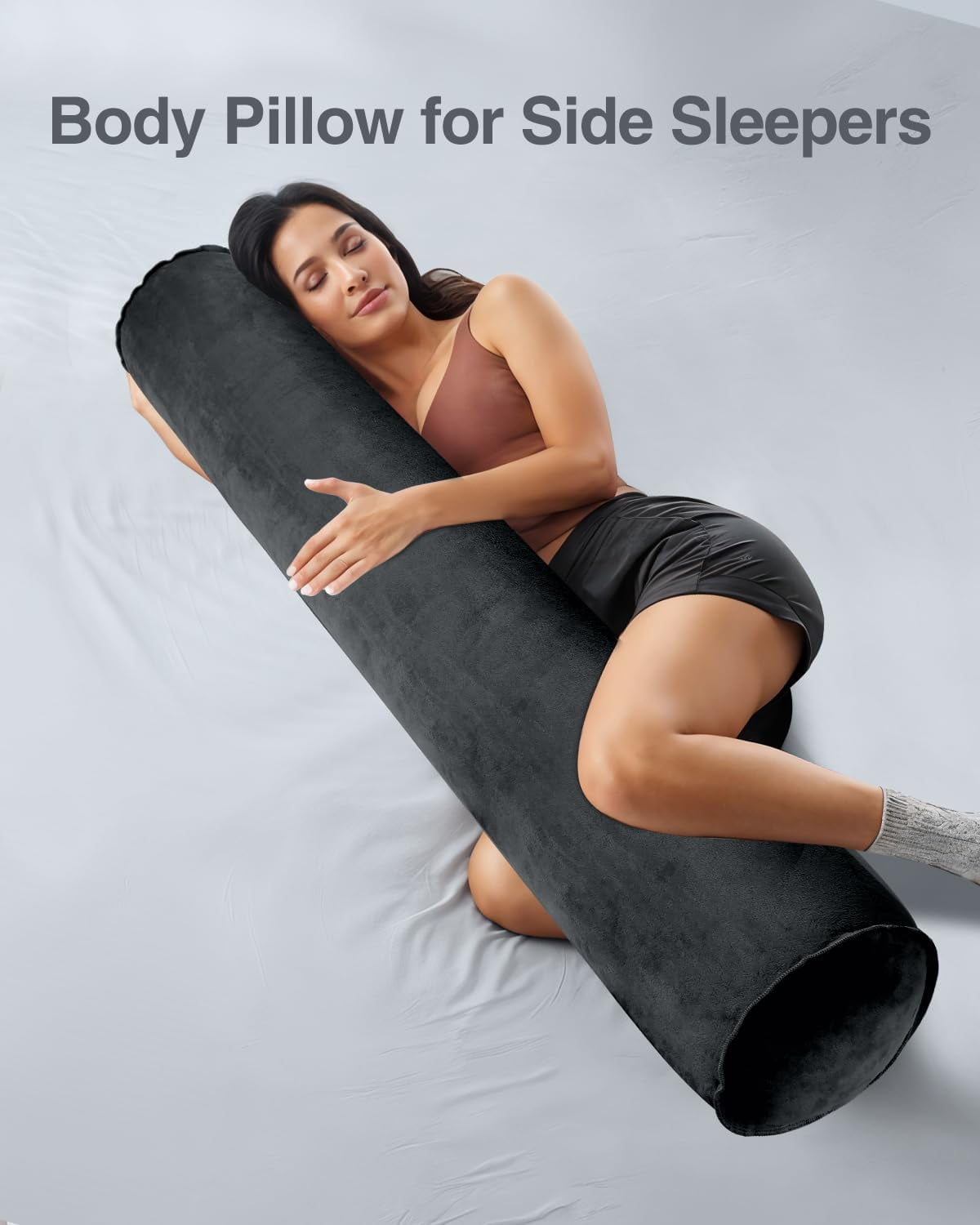 Inflatable Body Pillow For Adults  Travel Pillows Side Sleeper 47inch Long Round Bolster Bed Cylinder Hugging Sleeping Etc.