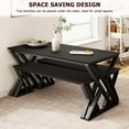thumbnail image 2 of Dining Table Set for 4 with Marble Tabletop Kitchen Table with Benches Space Saving Dining Table Set, 2 of 7
