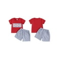 thumbnail image 2 of PaerPade Baby Toddler Boys Shorts Set, 6 12 18 24 Months 2T 3T Short Sleeve Embroidery Baseball T-shirt with Plaid Shorts Summer 2-piece Outfit, 2 of 9