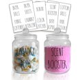thumbnail image 1 of Laundry Room Organization Jars with Labels, Glass Containers for Laundry Detergent Laundry Powder, Farmhouse Laundry Pods Storage Organizers, Laundry Soap Dispenser, Scent Booster Holder (Clear), 1 of 5