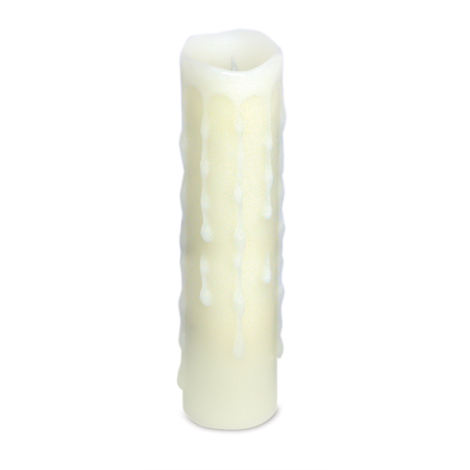LED Wax Dripping Pillar Candle (Set of 4 ) 1.75"Dx8"H Wax/Plastic - 2 AA Batteries Not Incld