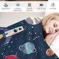 thumbnail image 5 of PRATYUS Outer Space Blanket for Boys, Soft Space Astronaut Theme Flannel Blanket for Nursery Baby Crib, Cozy Warm Navy Blue Rocket Galaxy Planet Fuzzy Throw Blanket Gift 40x50in, 5 of 6